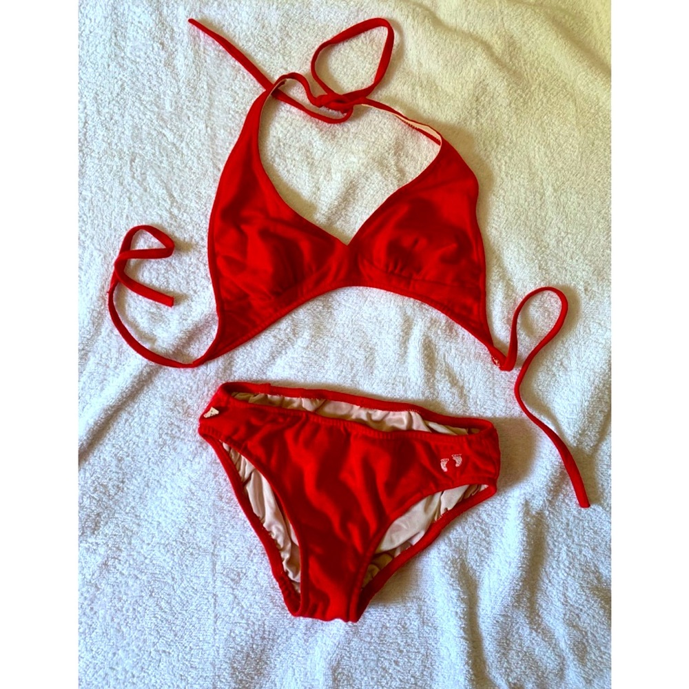 👙Bright Red 1970’s HANG TEN BIKINI